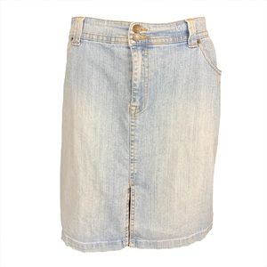 St Johns Bay Faded Jean Skirt with Slit Size 16